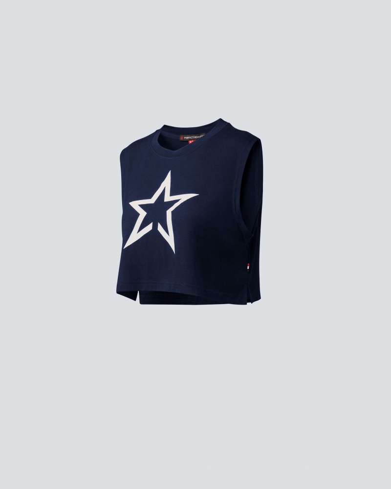 Perfect Moment Cropped Star Tank Azul Marino | WHK386094