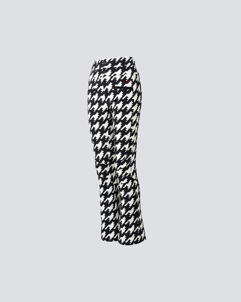 Perfect Moment Houndstooth Aurora High Cintura Flare Pant Negros Blancos | BMN690825