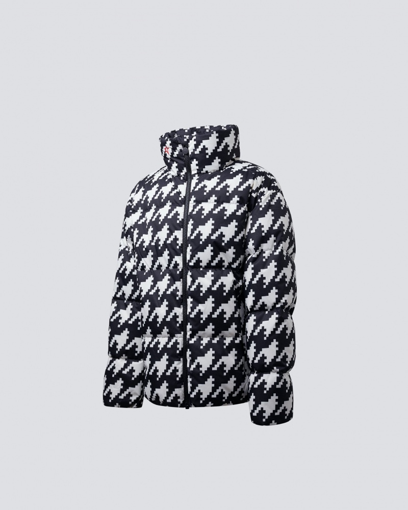 Perfect Moment Houndstooth Down Nuuk Puffer Jacket Negros Blancos | MCF582470