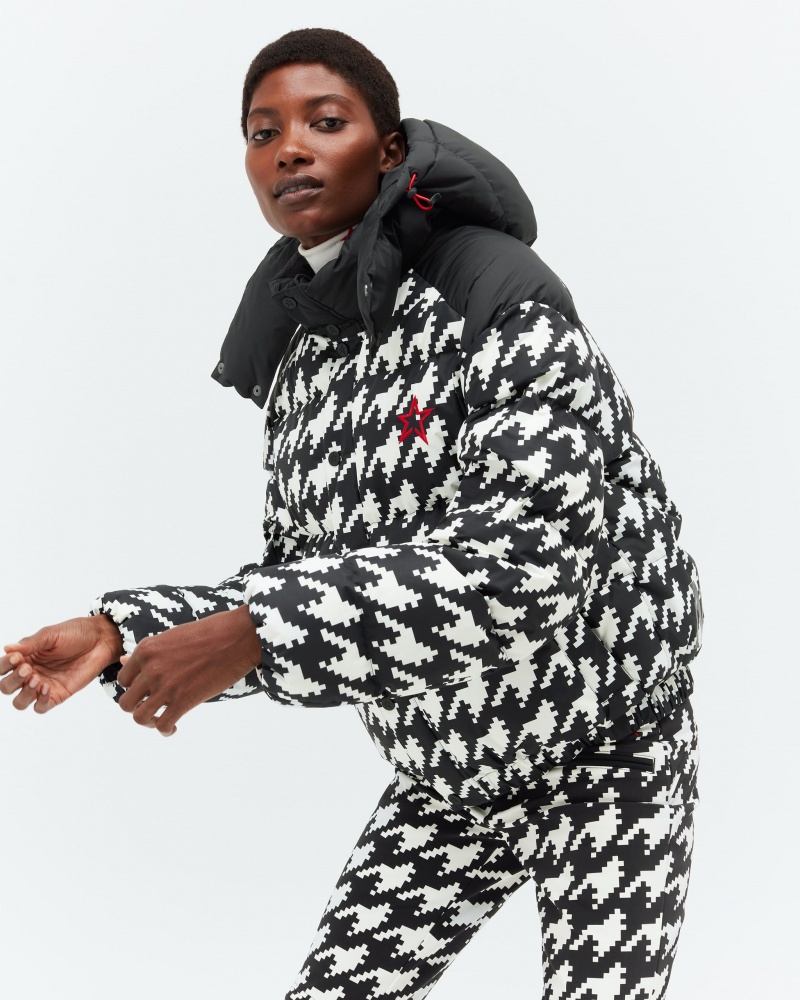 Perfect Moment Houndstooth Moment Puffer Negros Blancos | MKX053984