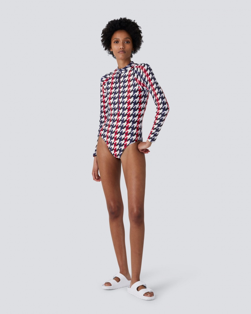 Perfect Moment Houndstooth PM Half-Zip Spring Suit Houndstooth | MOV160975