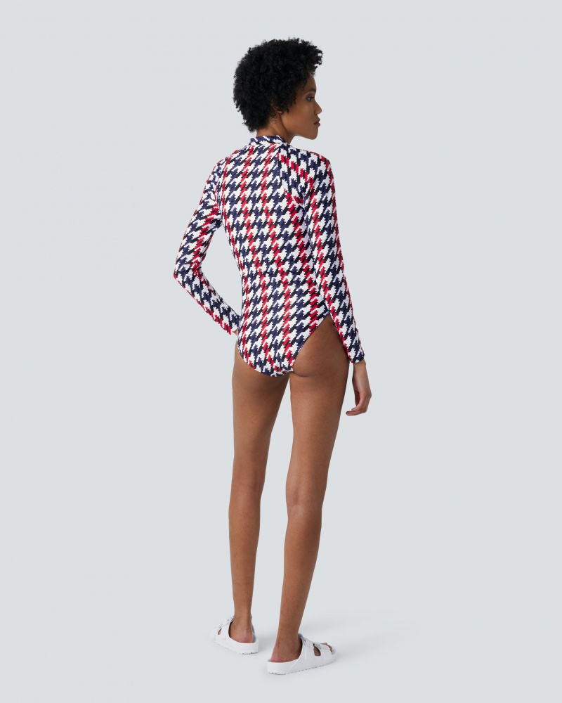 Perfect Moment Houndstooth PM Half-Zip Spring Suit Houndstooth | MOV160975