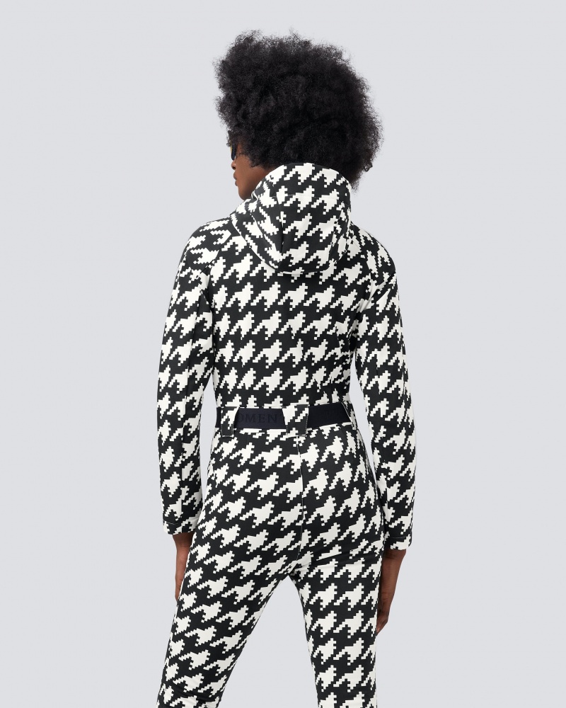 Perfect Moment Houndstooth Ski Suit Negros Blancos | VRF834567