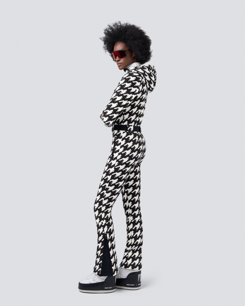 Perfect Moment Houndstooth Ski Suit Negros Blancos | VRF834567