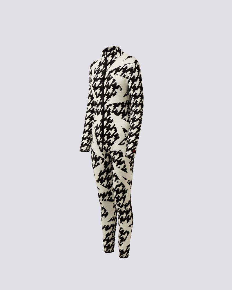 Perfect Moment Houndstooth Star Merino Lana Jumpsuit Negros Blancos | PBU437196