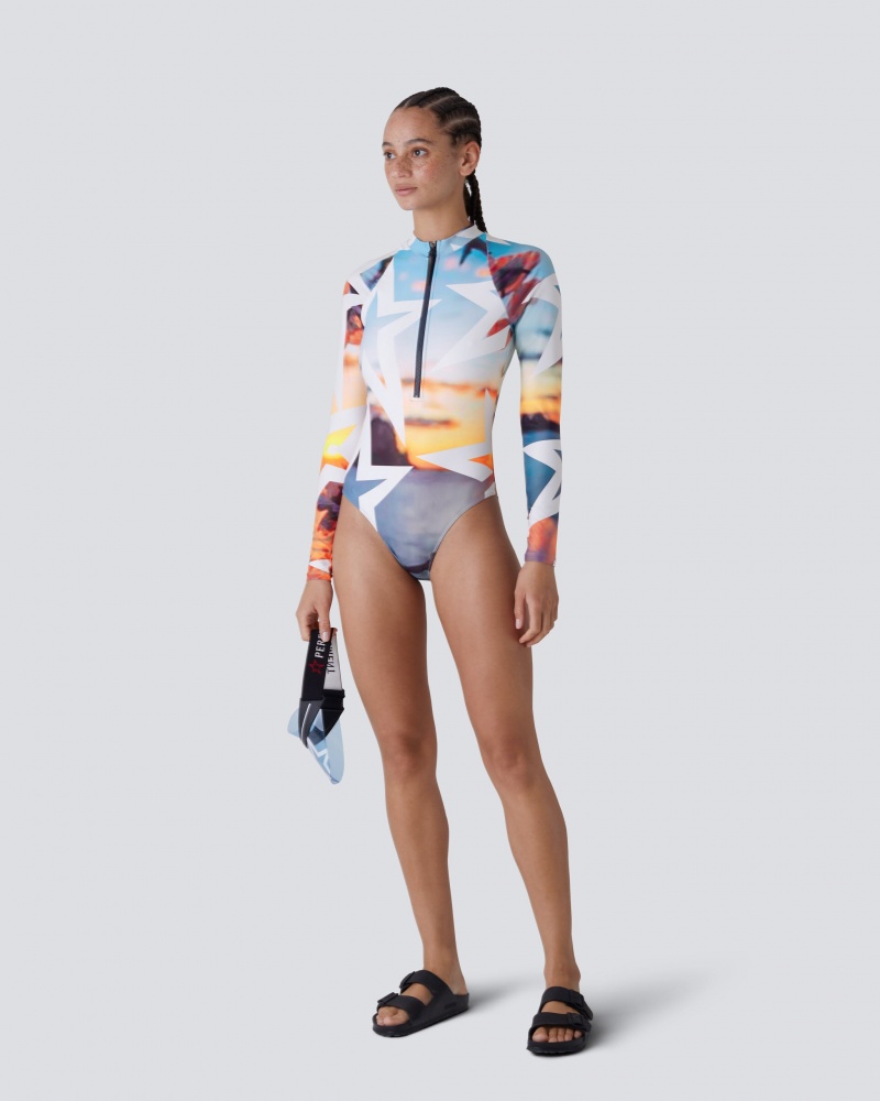 Perfect Moment Ibiza Print PM Half-Zip Spring Suit Ibiza Print | NTK563104
