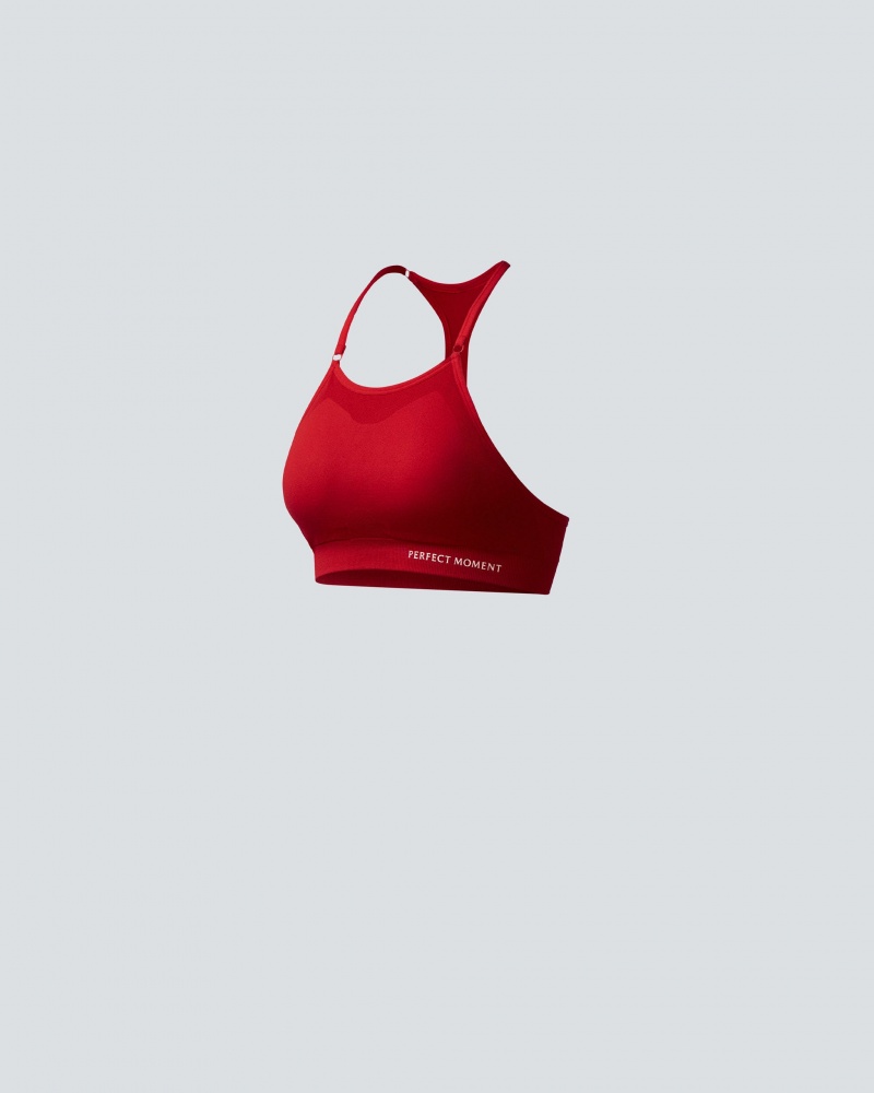 Perfect Moment Intarsia Fitness Top Rojos | RYE648973