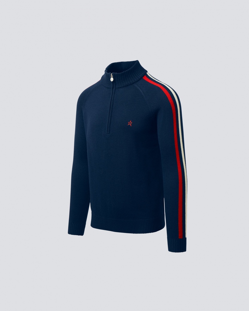 Perfect Moment LA Tour IV Merino Lana Half-Zip Azul Marino | ARW807243