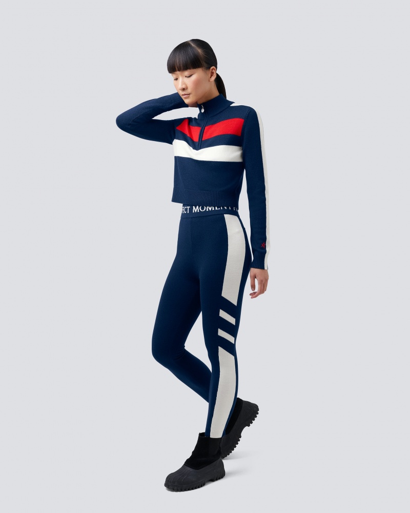 Perfect Moment Mania Merino Lana Legging Azul Marino | VCL621597