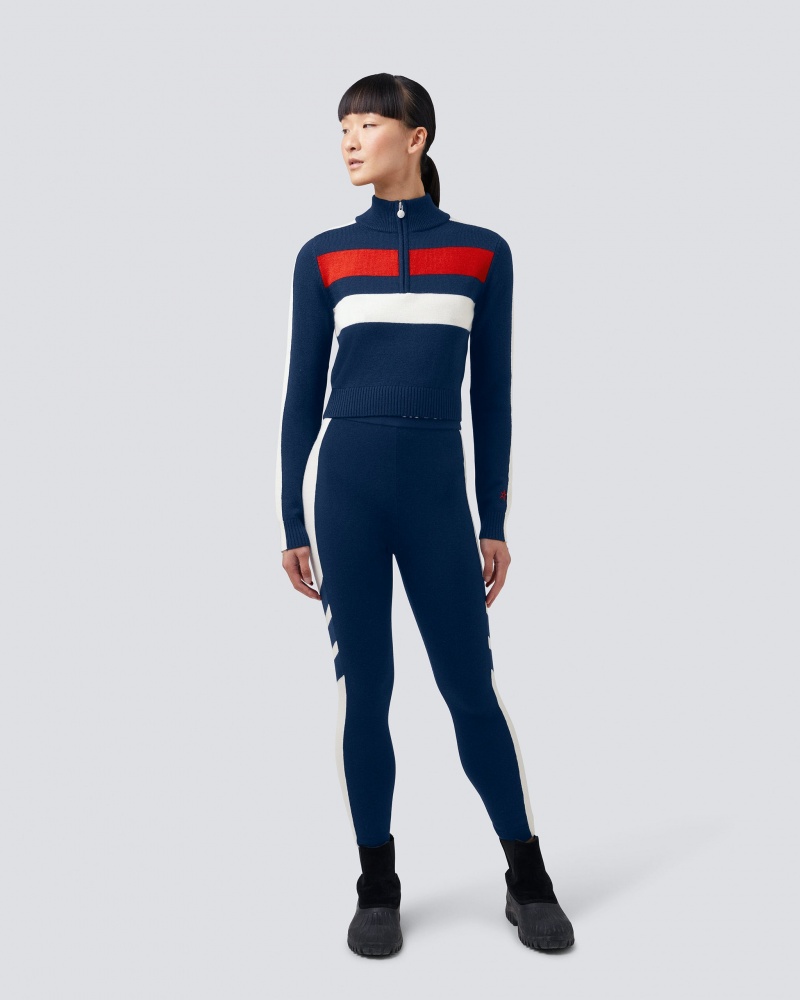 Perfect Moment Mania Merino Lana Top Azul Marino | QIG948276