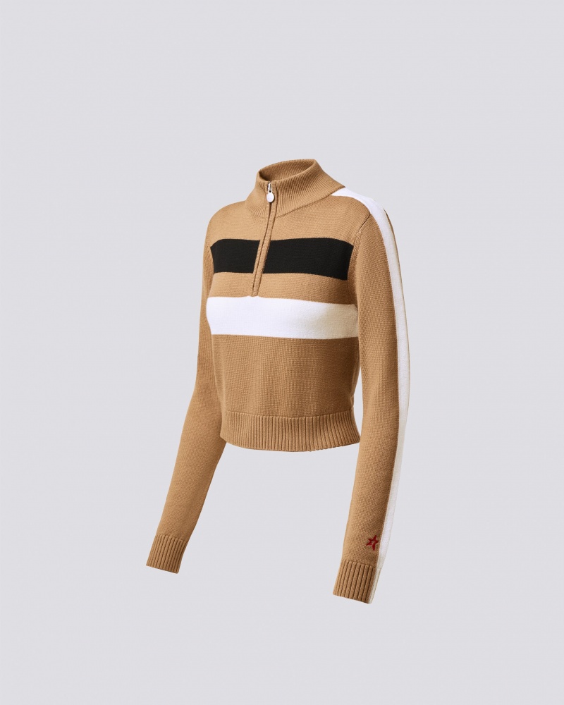 Perfect Moment Mania Merino Lana Top Marrom | JLR809264