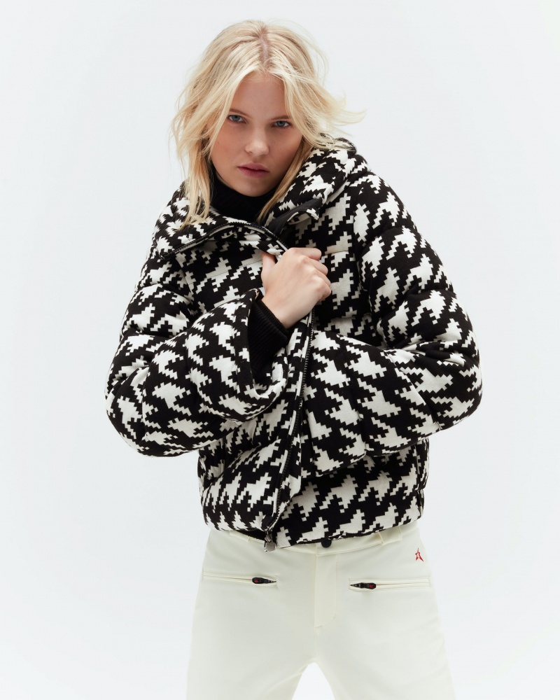 Perfect Moment Merino Lana Blend Polar Flare Jacket Negros Blancos | XPE057469