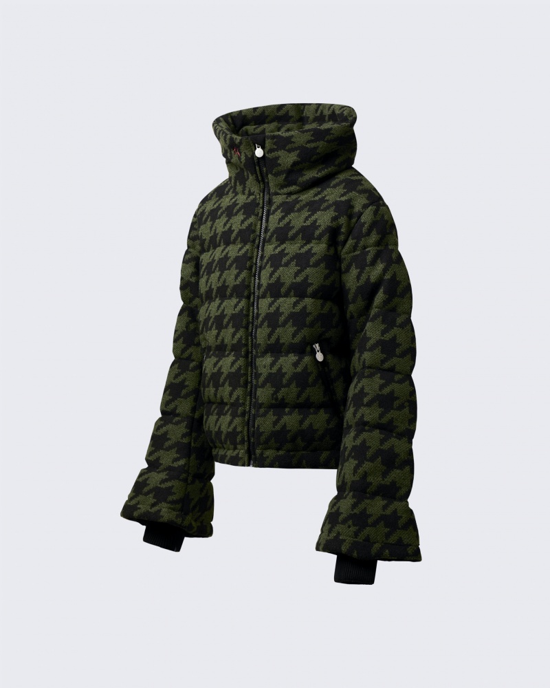 Perfect Moment Merino Lana Polar Flare Down Jacket Verdes Oscuro Negros | QUC748390