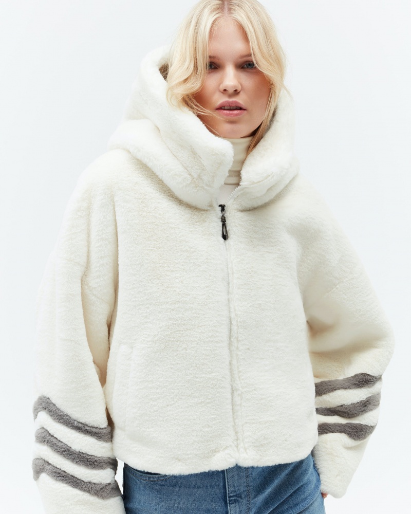 Perfect Moment Noelle Faux Fur Bomber Jacket Blancos | BPE658491