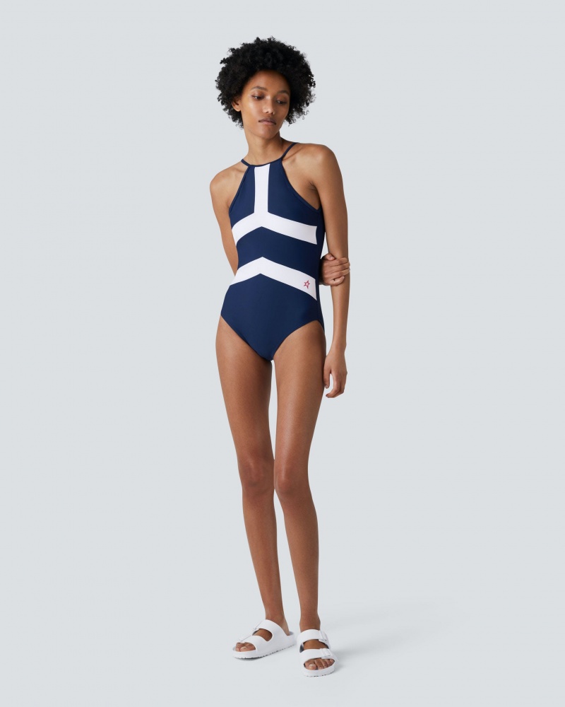 Perfect Moment Nordic Halter One-Piece Swimsuit Azul Marino | RWK518369