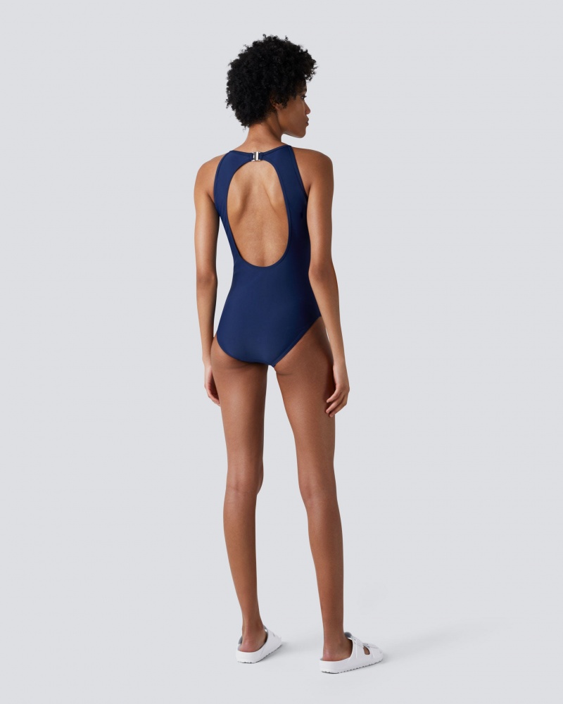 Perfect Moment Nordic Halter One-Piece Swimsuit Azul Marino | RWK518369