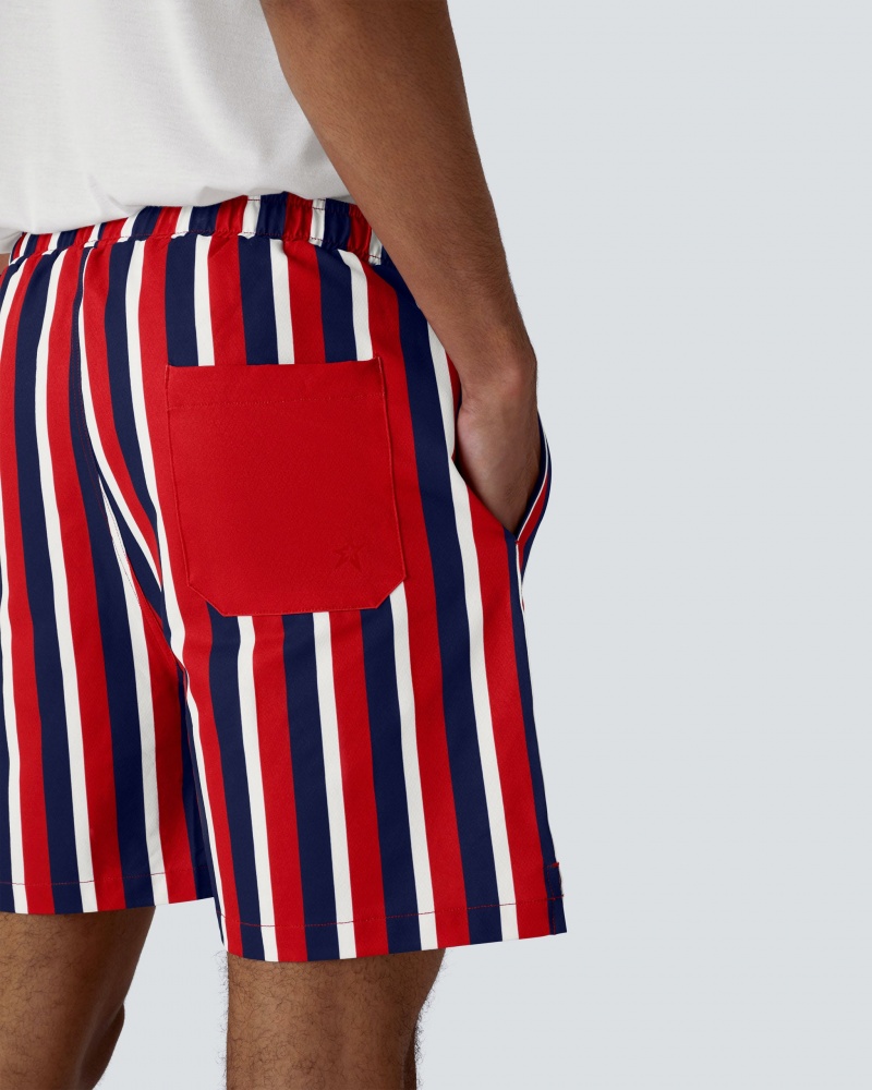 Perfect Moment PM Beach Shorts Azul Marino Blancos Rojos | HMT148672