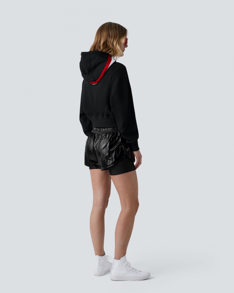 Perfect Moment PM Cropped Hoodie Negros | XUW572391
