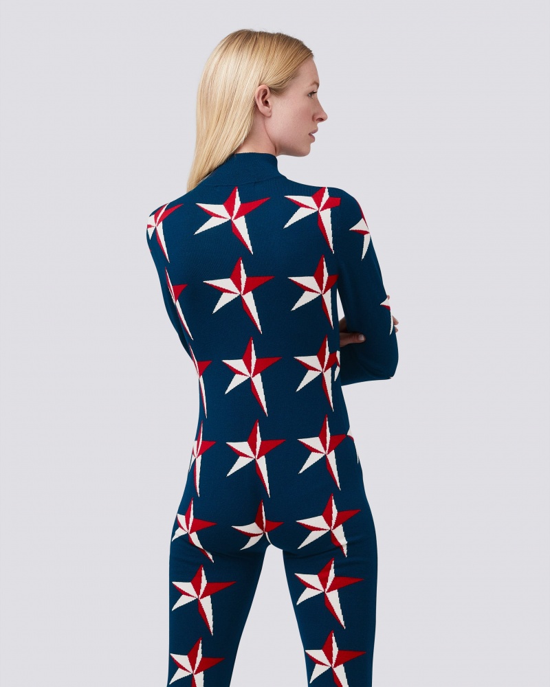Perfect Moment PM Star Merino Lana Jumpsuit Azul Marino | GHY973485