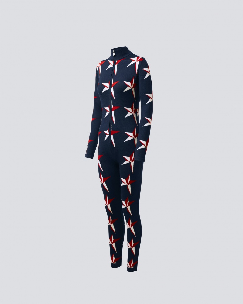Perfect Moment PM Star Merino Lana Jumpsuit Azul Marino | GHY973485