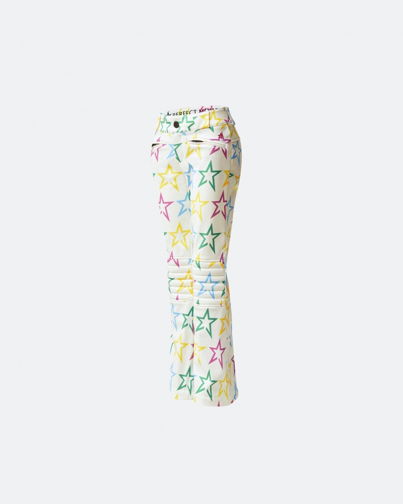 Perfect Moment Rainbow Star Print Aurora Flare Pant Blancos | TQV260719