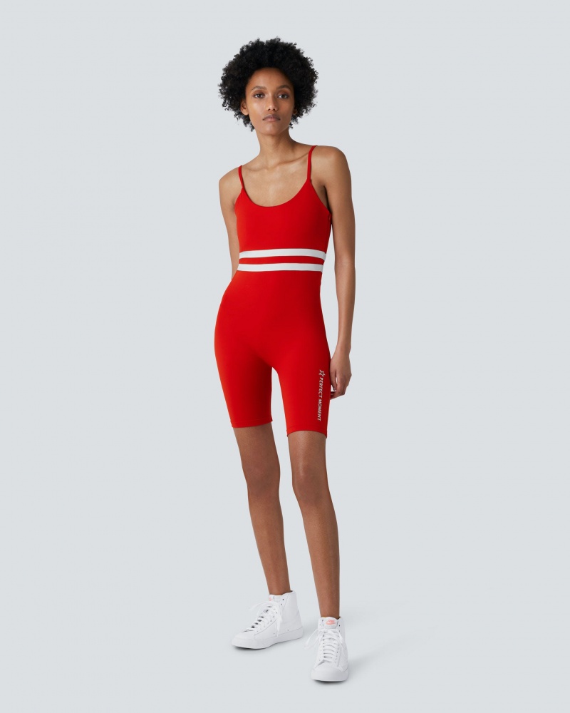 Perfect Moment Seamless Stripe Fitness Suit Rojos | ETZ297630