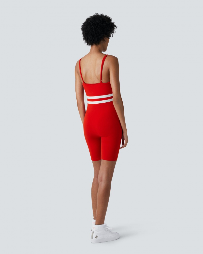 Perfect Moment Seamless Stripe Fitness Suit Rojos | ETZ297630