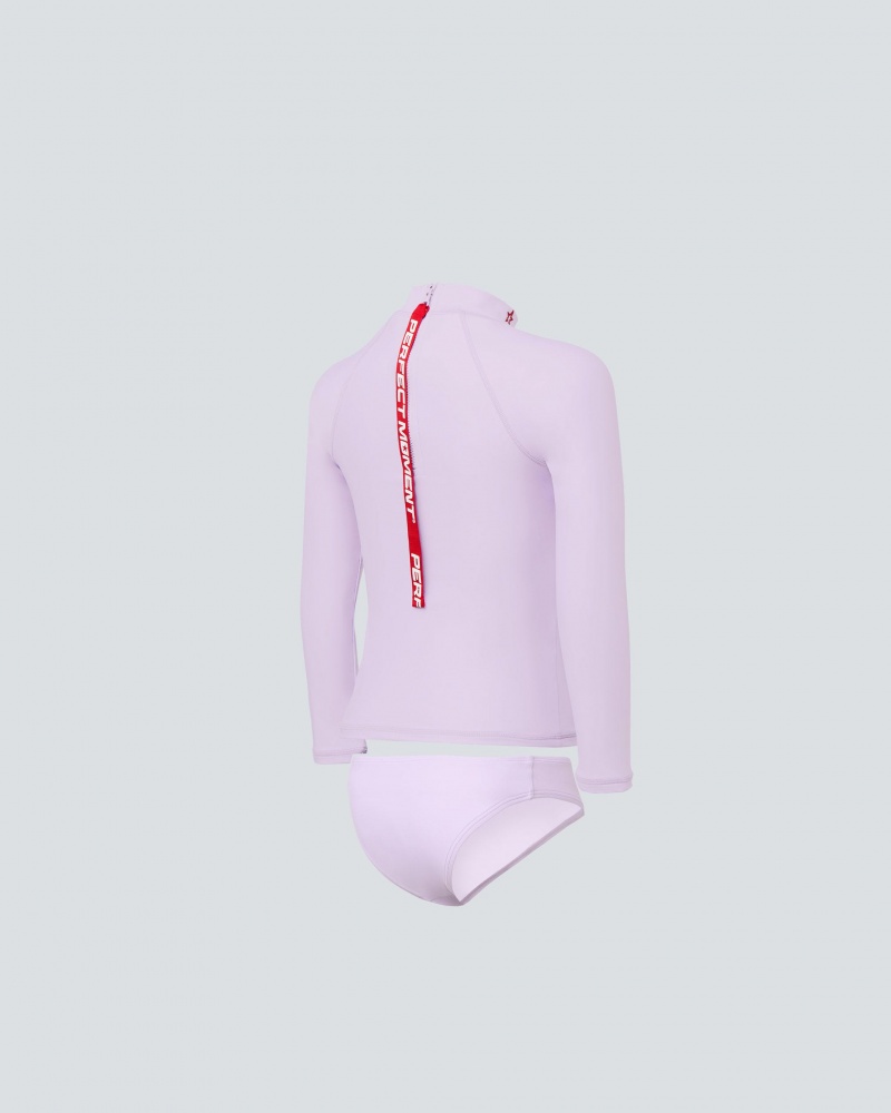 Perfect Moment Sunrise Rash Guard Bikini Pastel Lilac | LMS506291