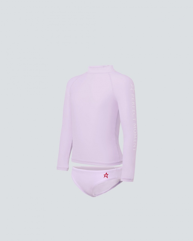 Perfect Moment Sunrise Rash Guard Bikini Pastel Lilac | LMS506291