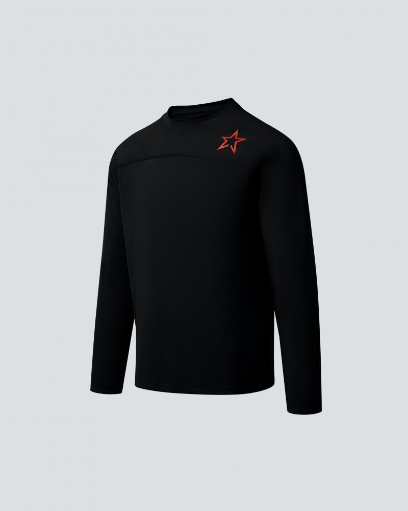 Perfect Moment Super Stripe Long Sleeve Fitness Tee Negros | PUS235768