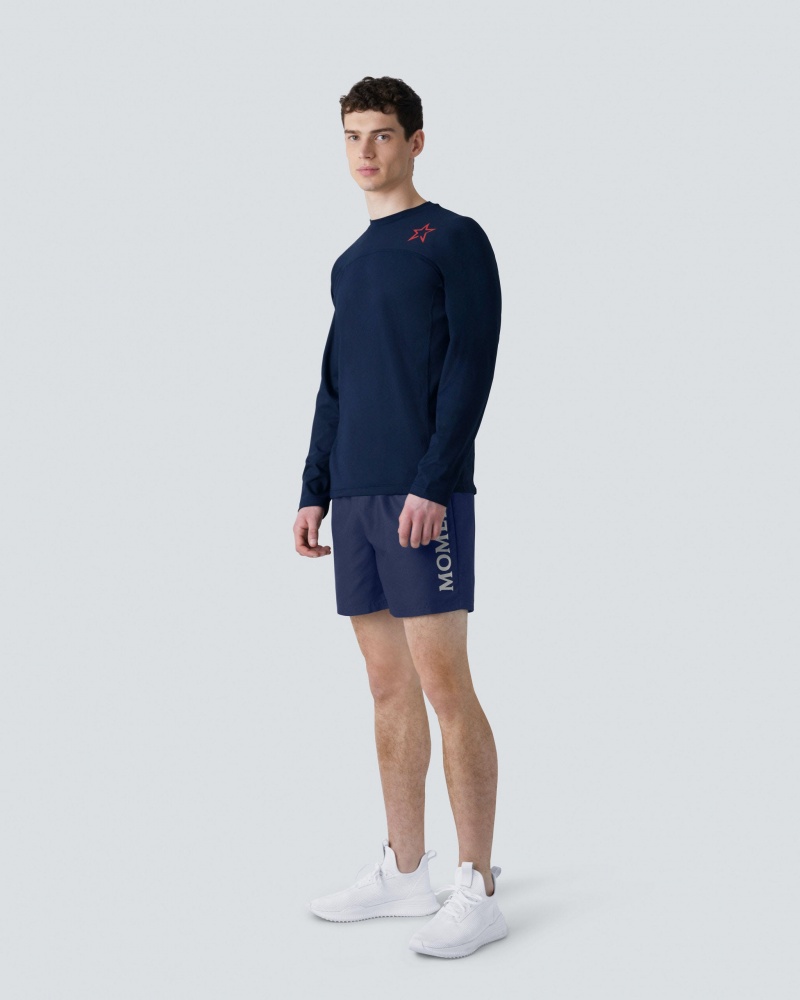 Perfect Moment Super Stripe Long Sleeve Fitness Tee Azul Marino | VDJ748609