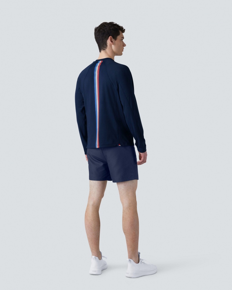 Perfect Moment Super Stripe Long Sleeve Fitness Tee Azul Marino | VDJ748609