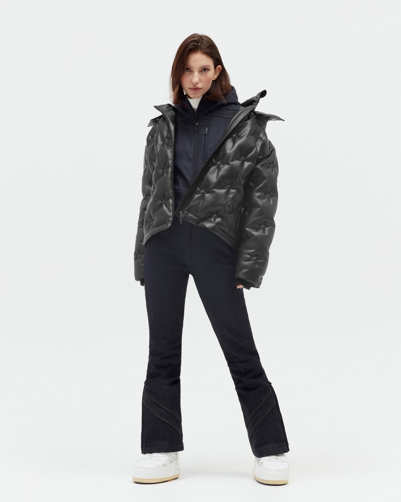 Perfect Moment Supernova Vegan Cuero Down Jacket Negros | ZIO381564