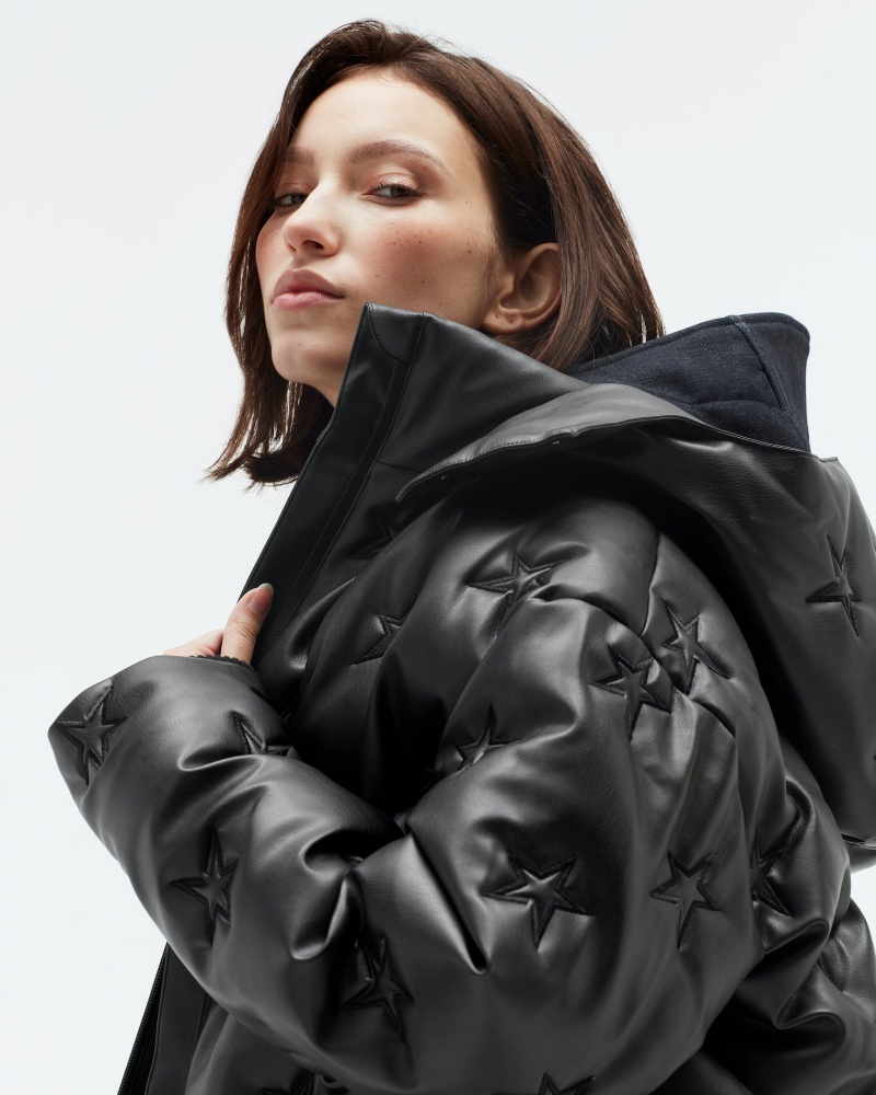 Perfect Moment Supernova Vegan Cuero Down Jacket Negros | ZIO381564