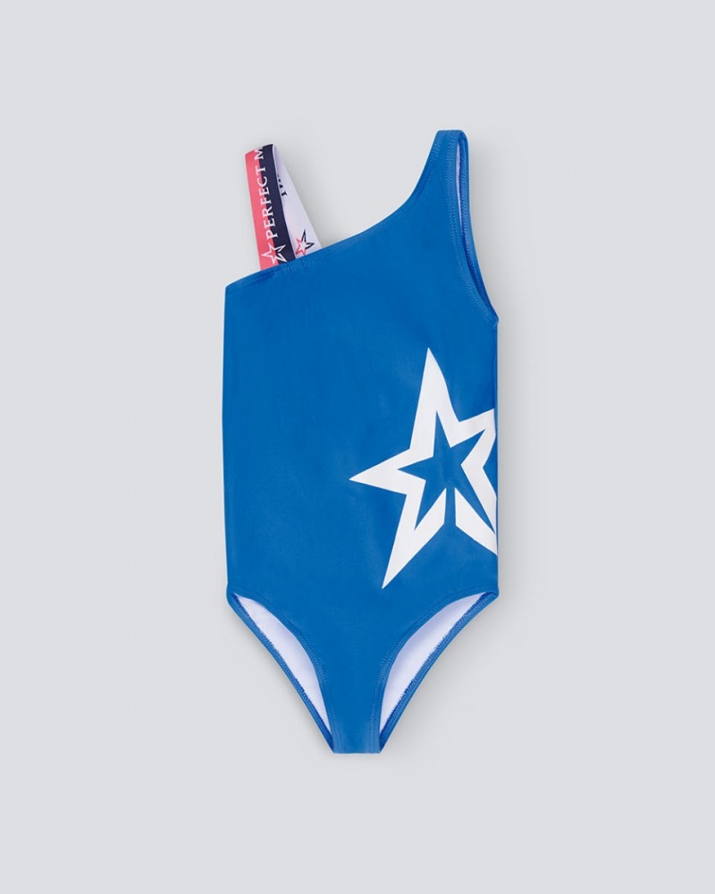 Perfect Moment Superstar Single-shoulder Swimsuit Cobalt | DEK250496