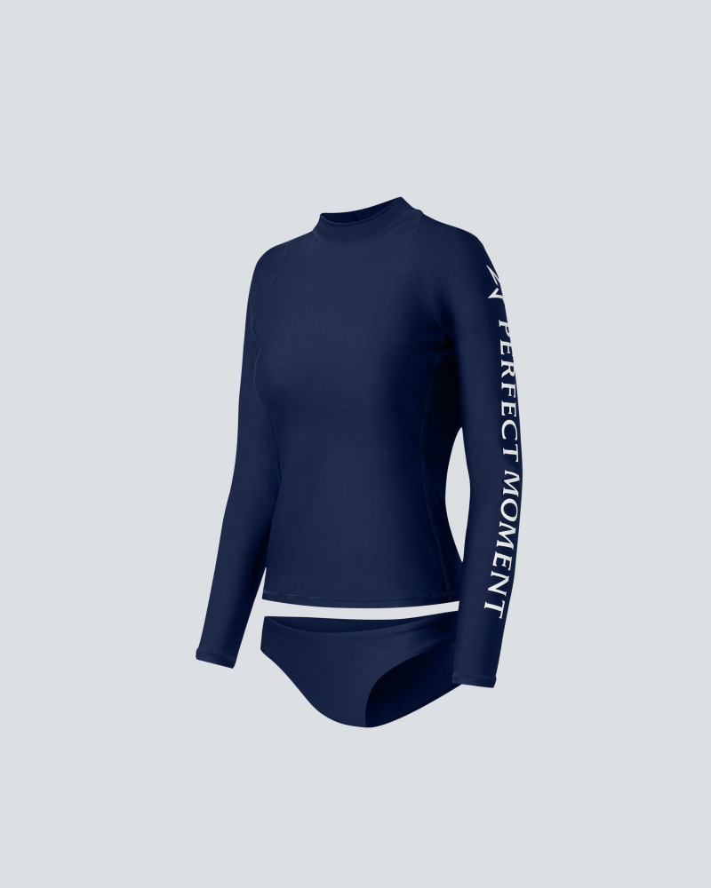Perfect Moment Tempest Rash Guard Bikini Azul Marino | FTA658342
